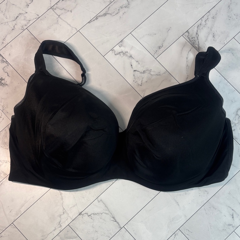 NWOT Cacique Lane Bryant Womens Balconette Bra Black UNDERWIRE 42DDD